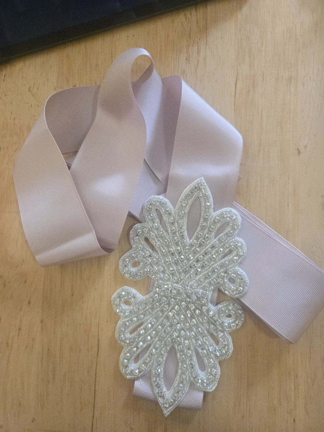 Embellished Grosgrain Ribbon Sash - photo 3
