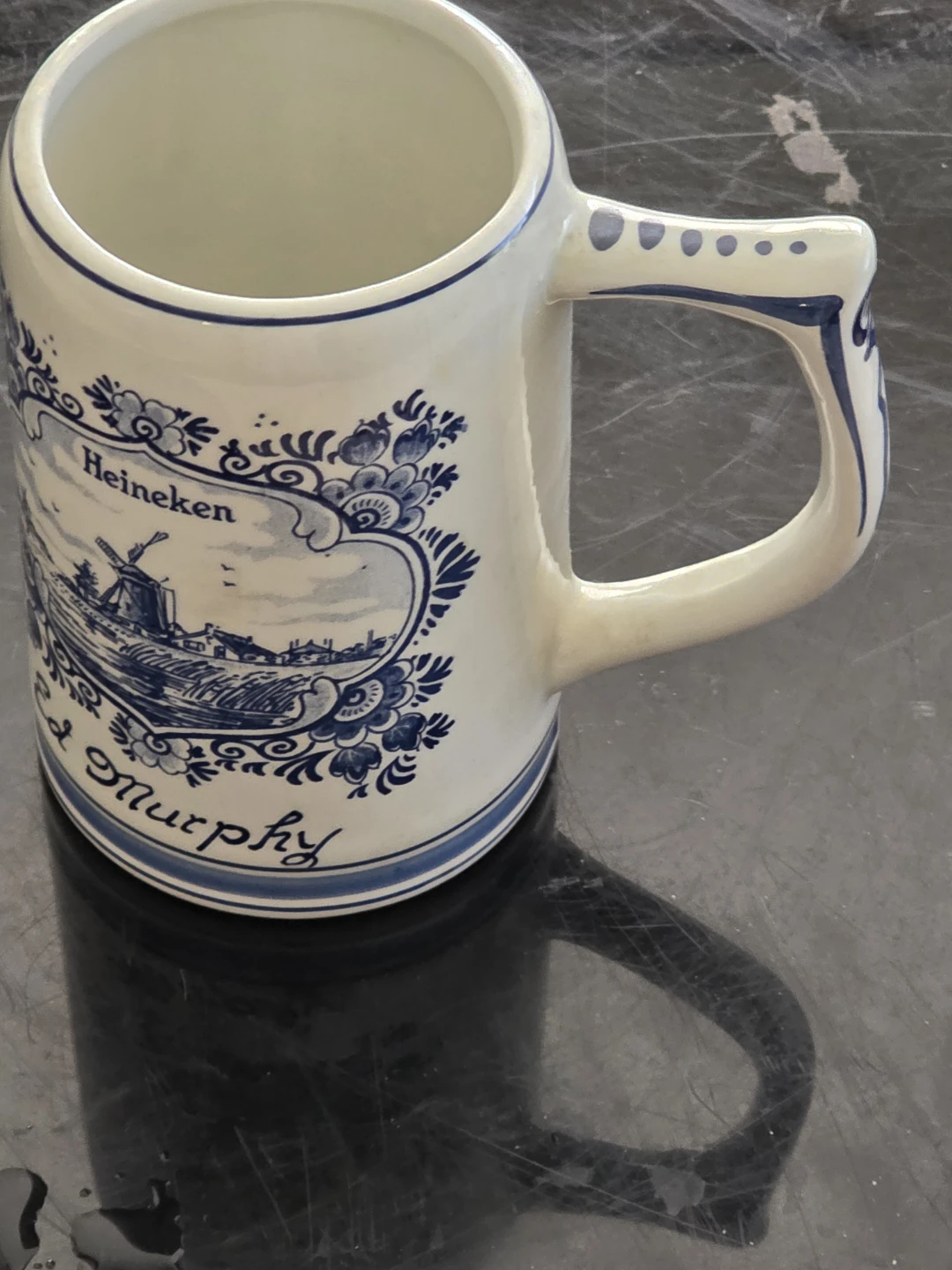 Heineken "Murphy" Delft Blue Handpainted Ceramic Mug Holland - photo 2