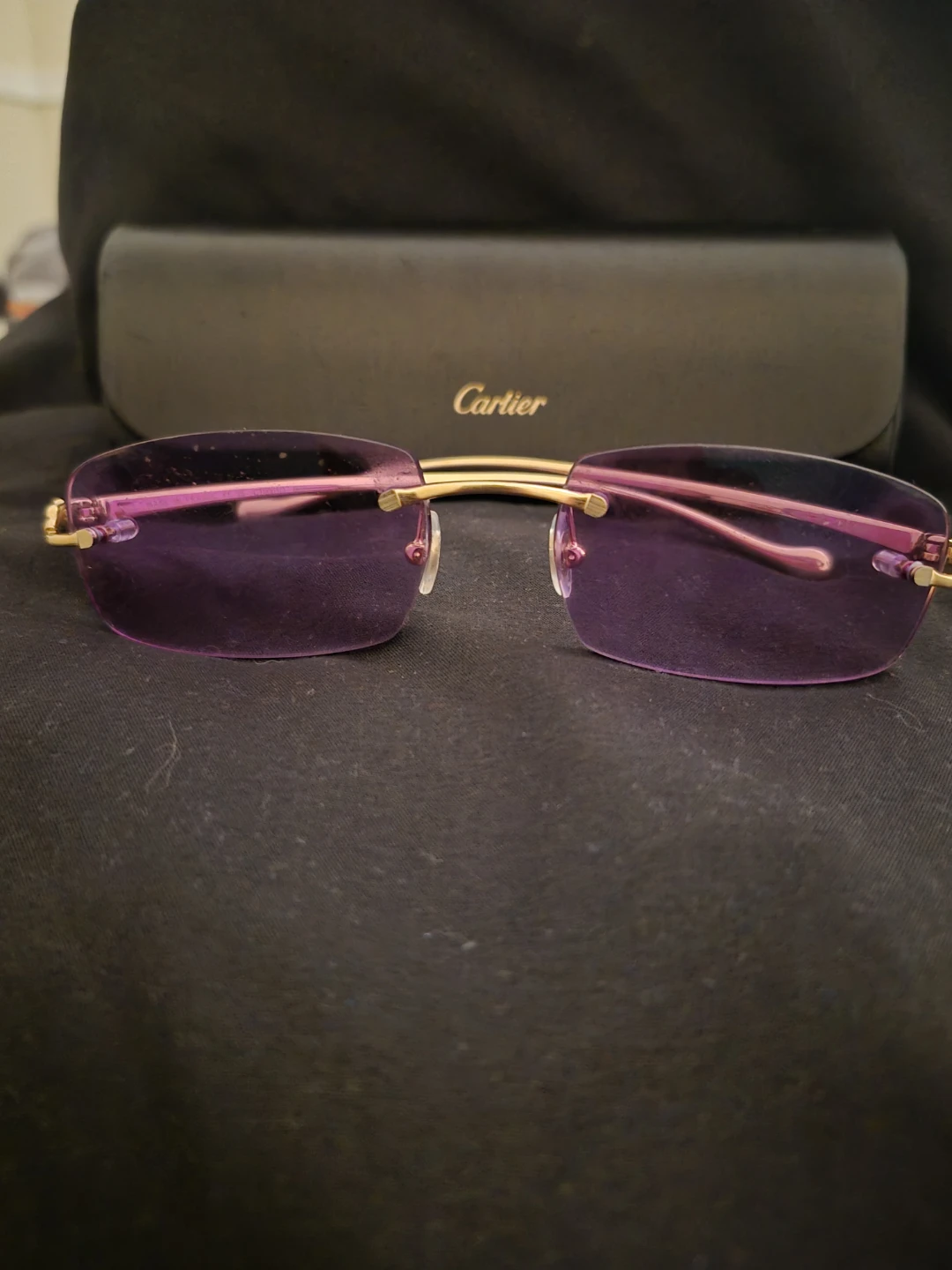 Cartier Rimless Purple Lenses Sunglasses with Case - photo 2
