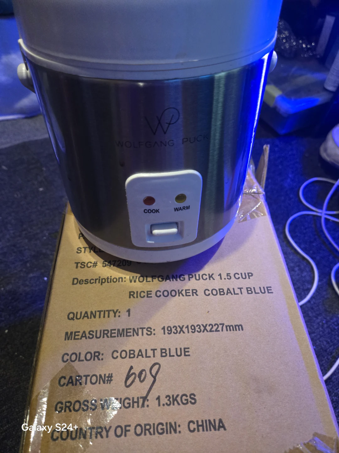 Wolfgang Puck 1.5 Cup Rice Cooker - Cobalt Blue - photo 2
