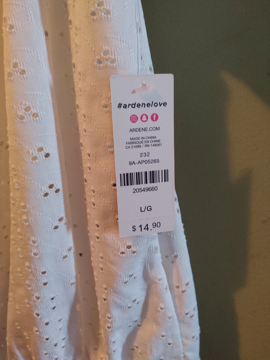 Ardene White Broderie Anglaise Off-the-Shoulder Top - Size L - photo 2