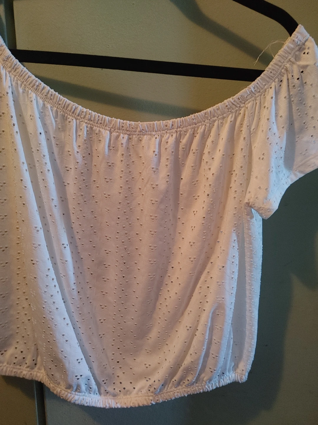 Ardene White Broderie Anglaise Off-the-Shoulder Top - Size L - photo 4