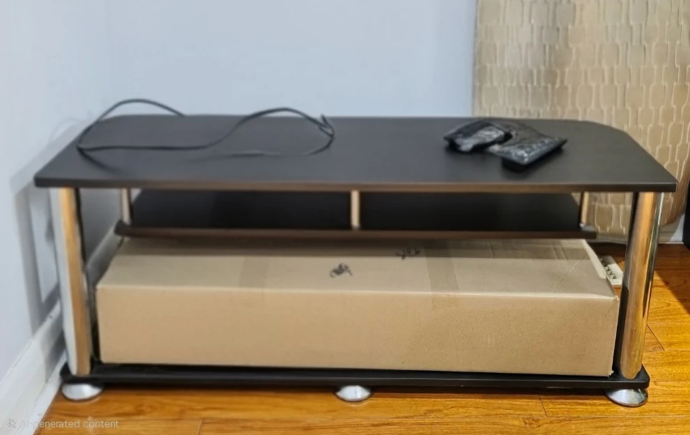 Black TV Stand with Storage Shelf