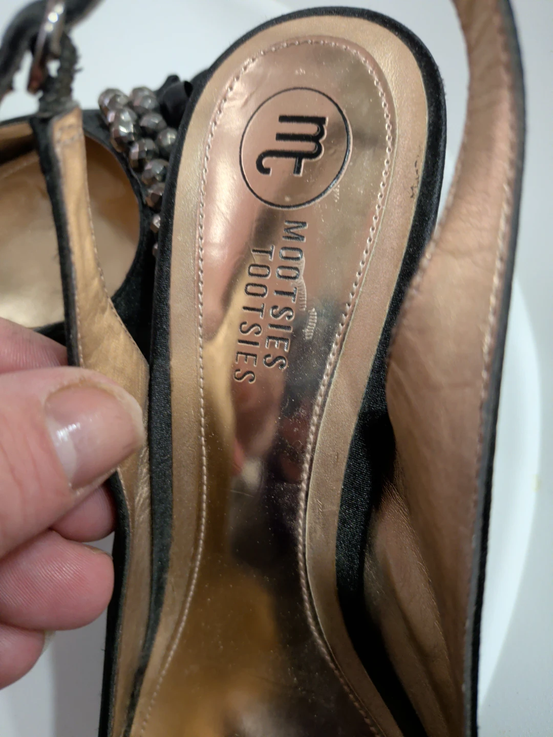 Mootsies Tootsies Women's Black Slingback Heels Size 8M - photo 2