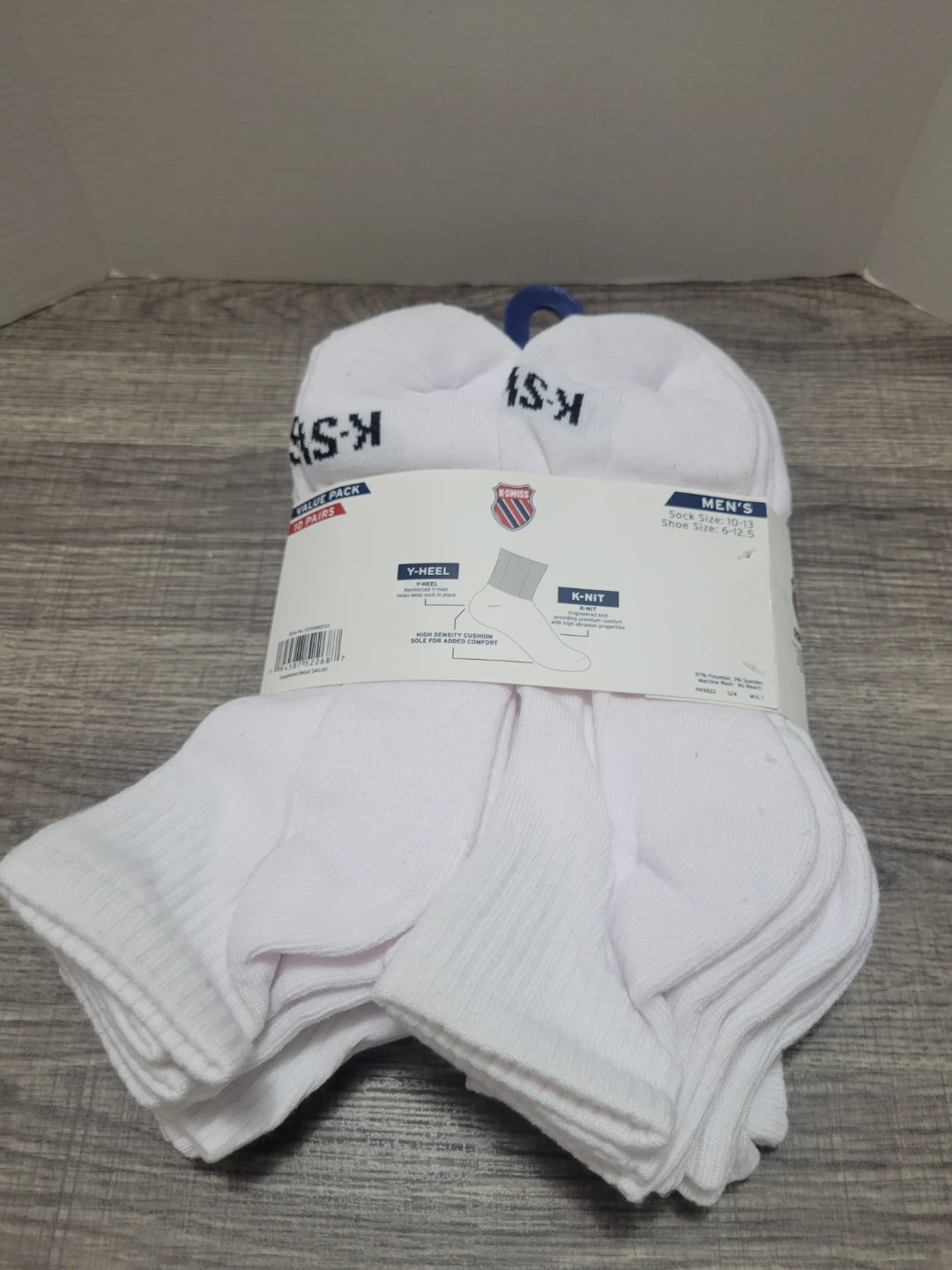 K-SWISS Men's White Socks - 10 Pairs - photo 4