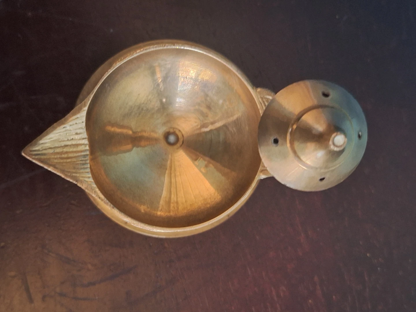 Vintage Brass Diya Oil Lamp - photo 3