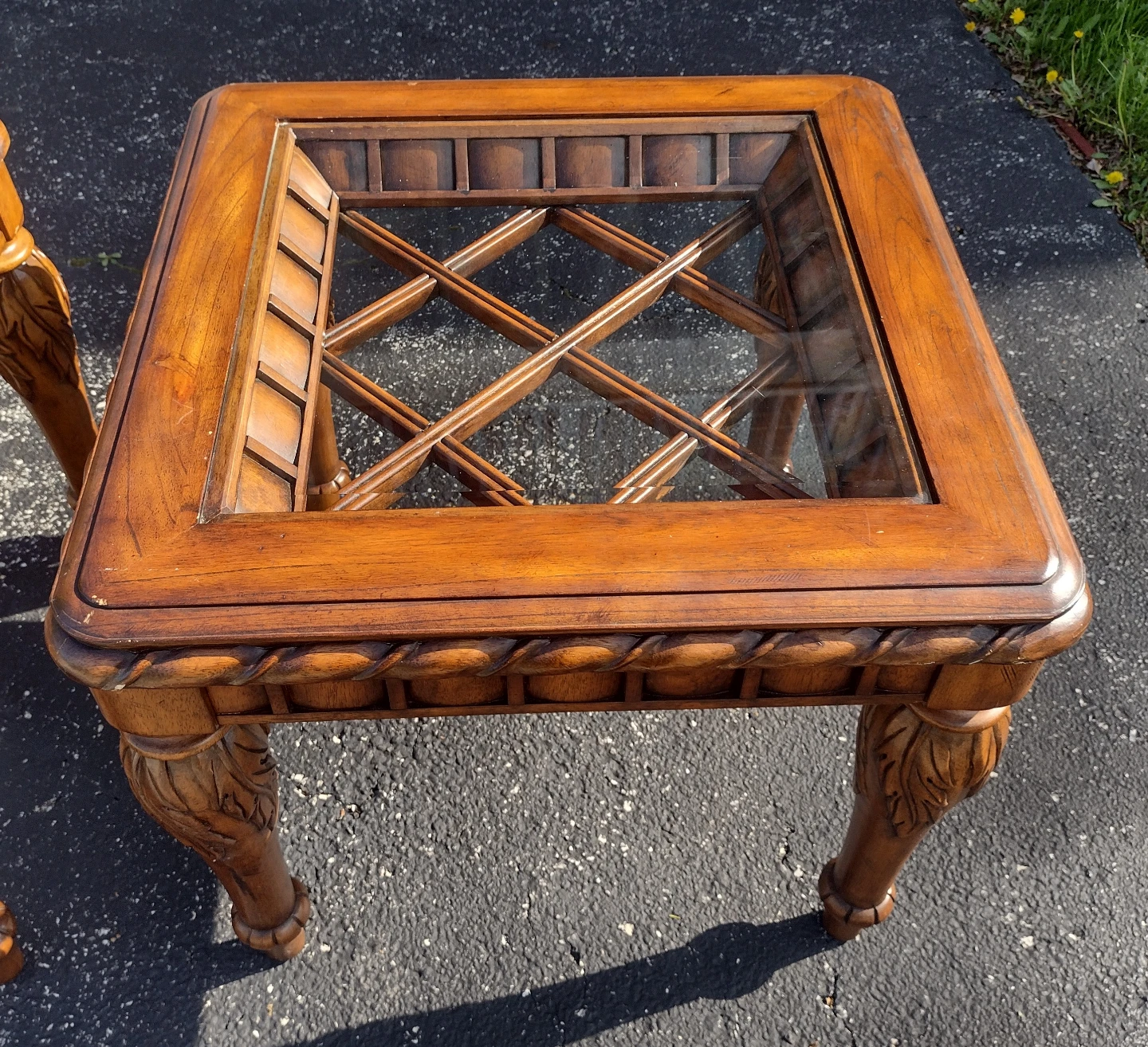 Wood and Glass End Tables - photo 2