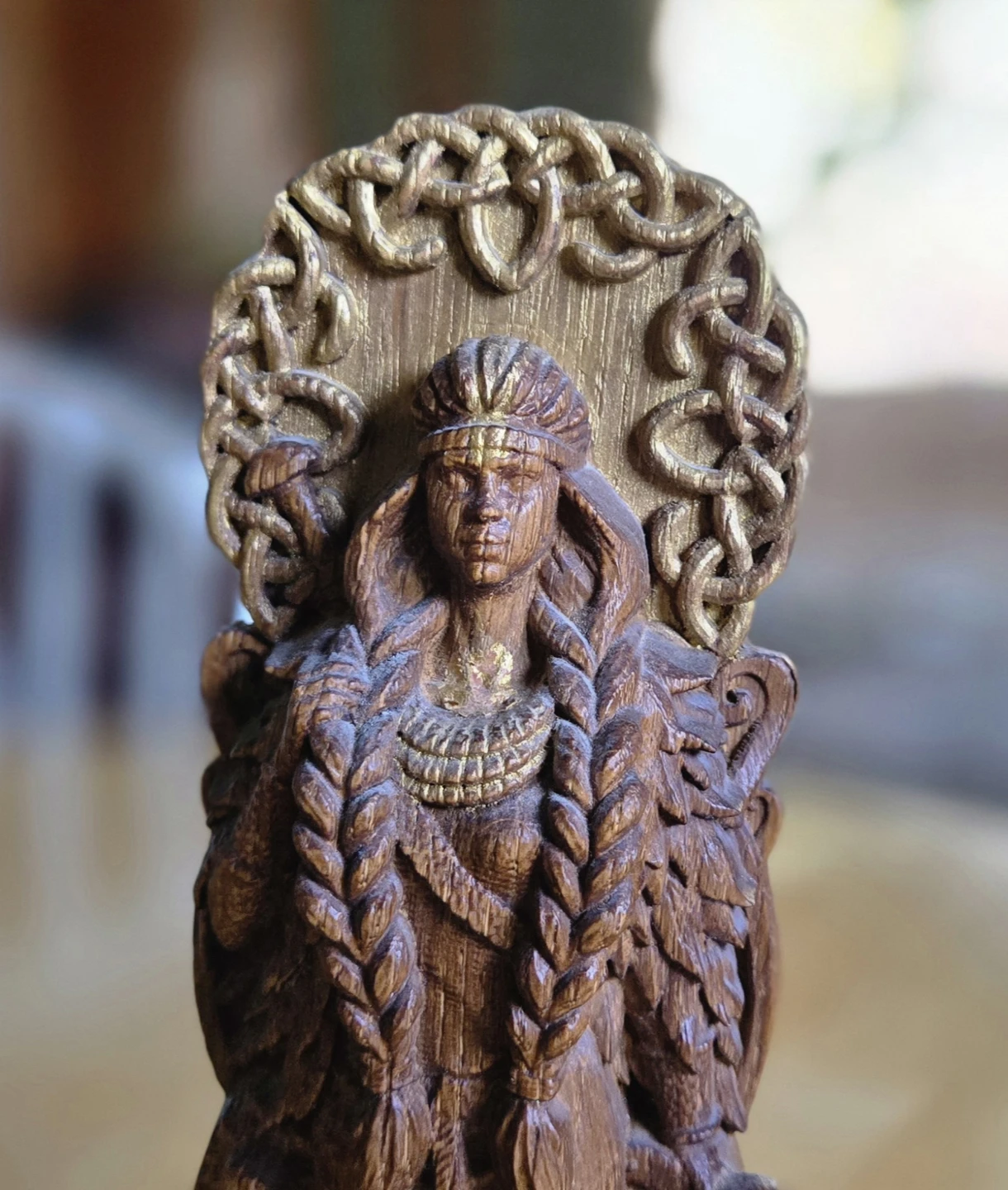 Norse/Viking Odin/Freya Wood Carvings - photo 3