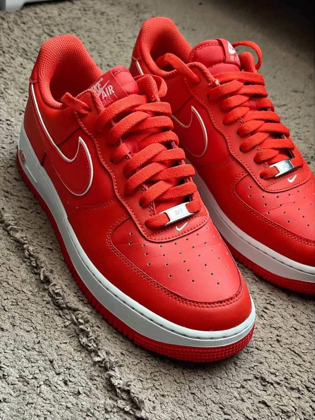 Nike Air Force 1 Low Red Leather Sneakers