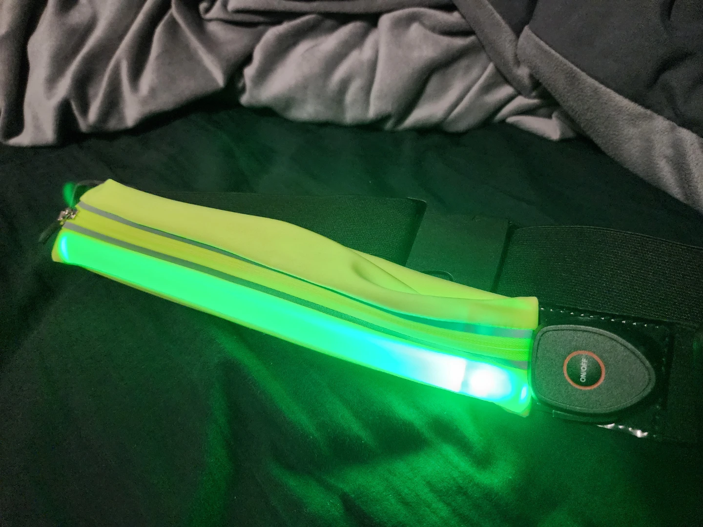 LED Running Belt with Zipper Pocket