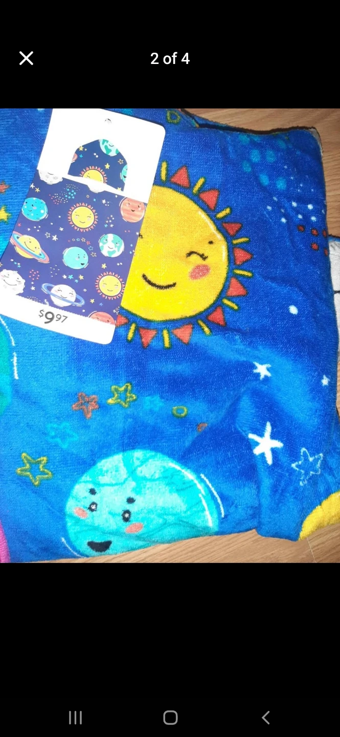 Kids Hooded Bathrobe - Crab, Space, Cherry Prints - photo 2