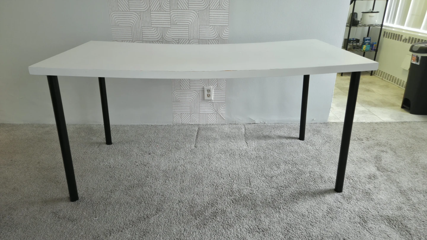 White Desk with Black Legs