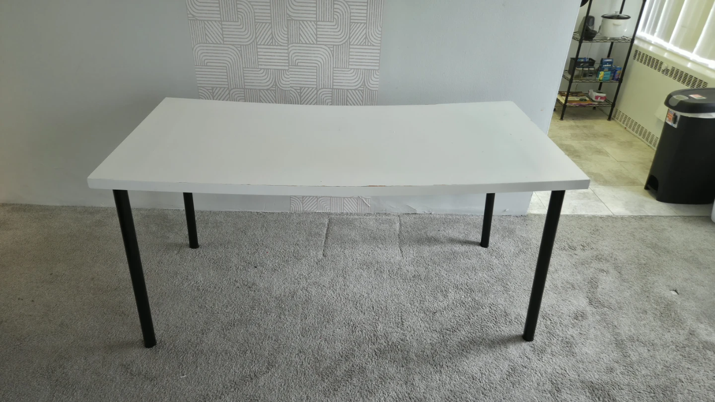 White Desk with Black Legs - photo 2