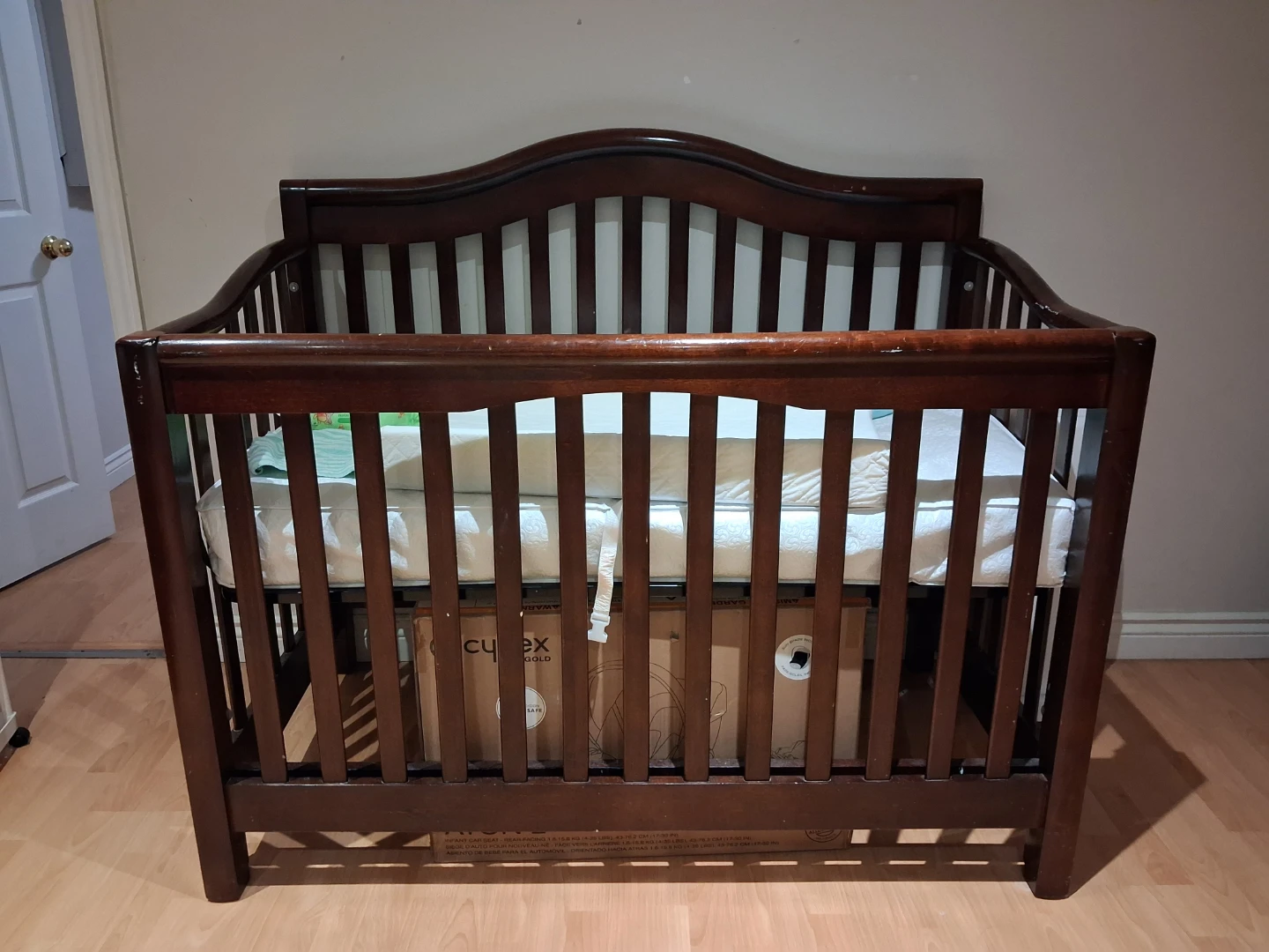 Dark Wood Baby Crib