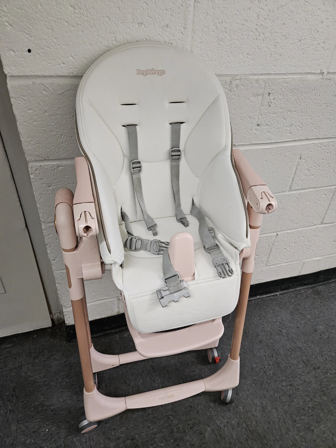 Peg Perego High Chair - White and Pink
