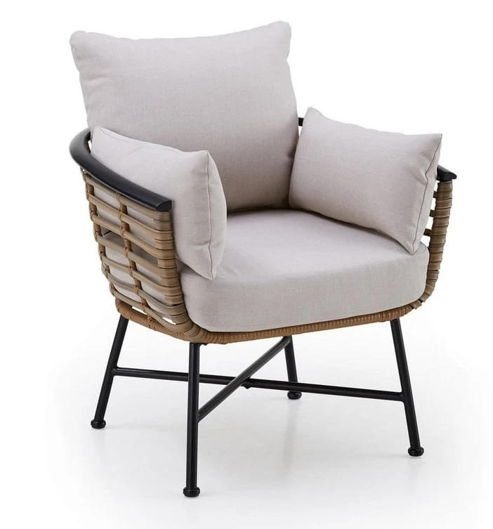 HOMETRENDS Sedona 3-Piece Patio Chat Set - Taupe - photo 2