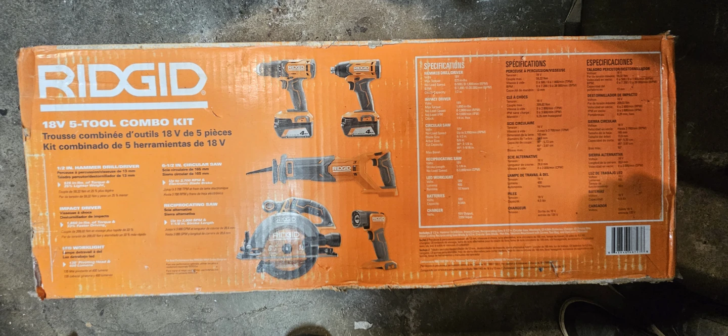 RIDGID 18V 5-Tool Combo Kit - photo 3