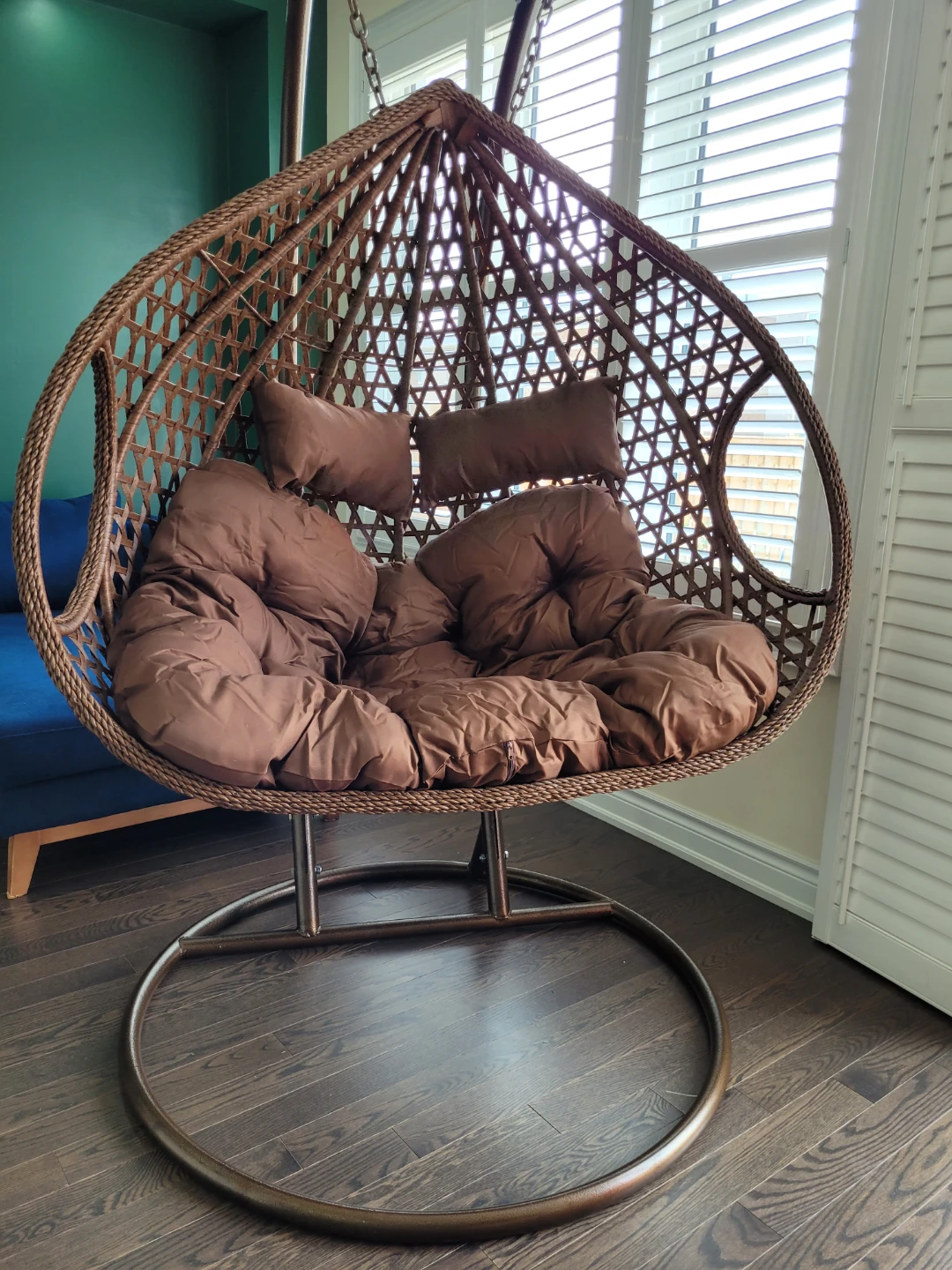 Brown extra large  Hanging Egg Chair with Cushions - photo 3