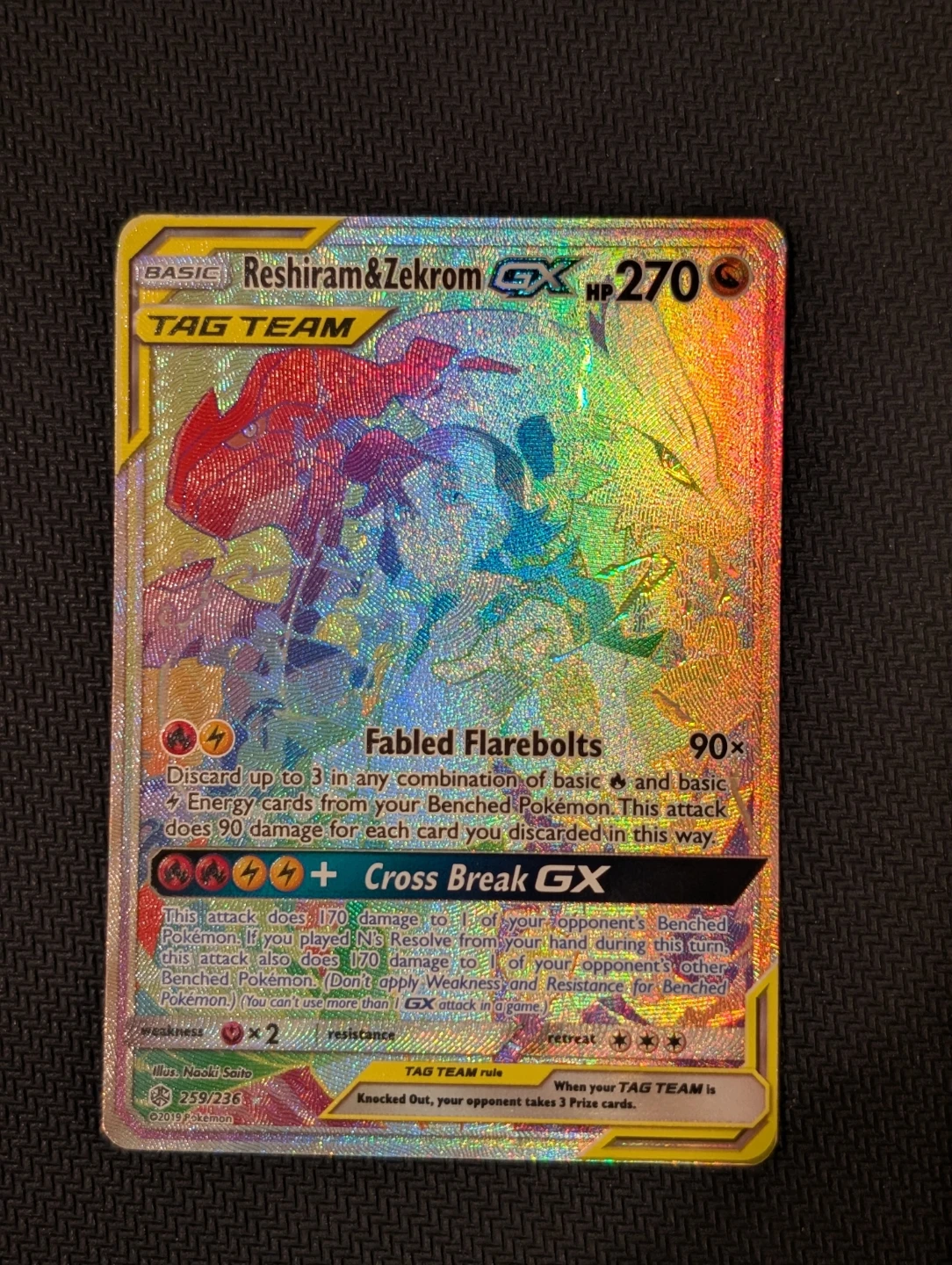 Reshiram & Zekrom GX Secret Rare 259/236 - Pokemon