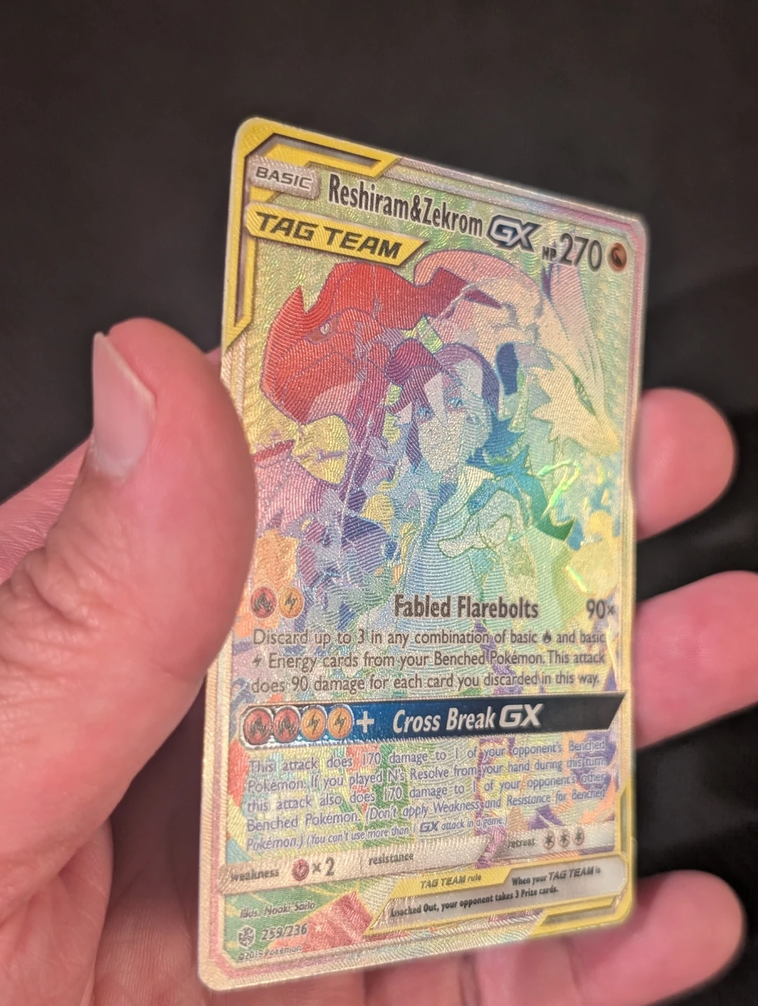 Reshiram & Zekrom GX Secret Rare 259/236 - Pokemon - photo 3