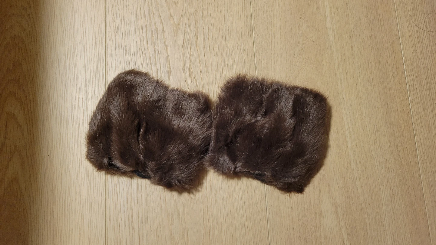 Brown Faux Fur Wrist Cuffs or Boots Cuffs