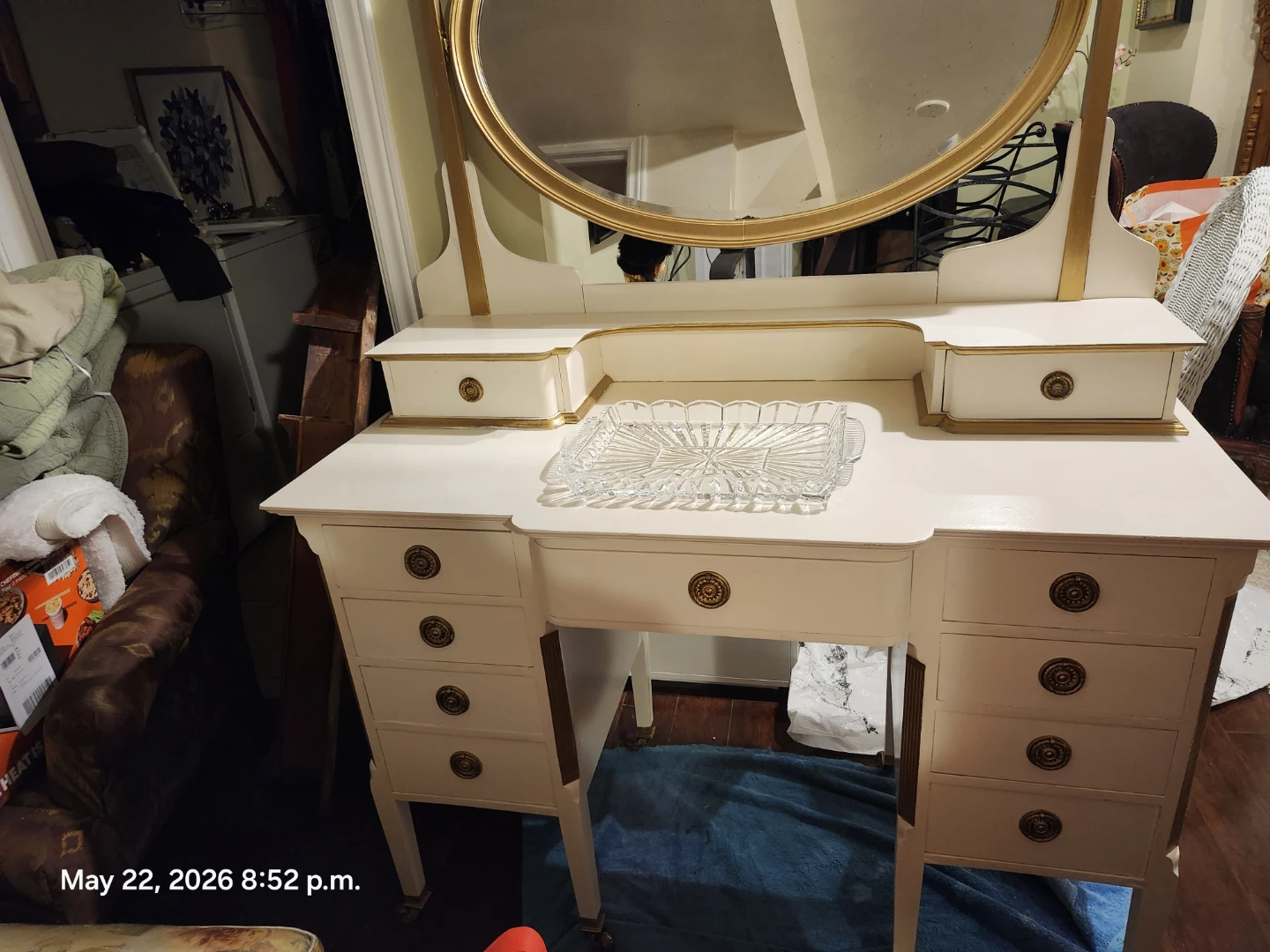 ANTIQUE  Vanity with vanity stool