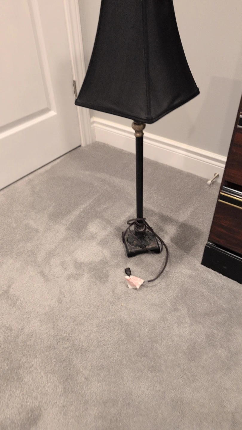 Black Table Lamp with Square Shade