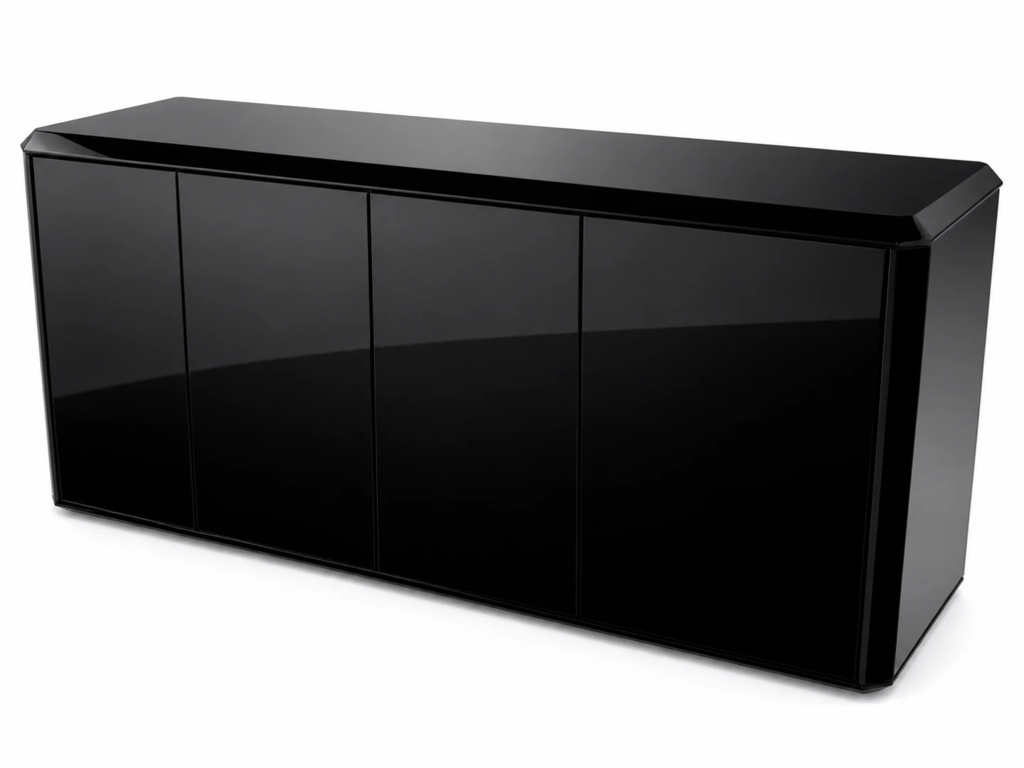 Black High Gloss 4-Door Sideboard - photo 4
