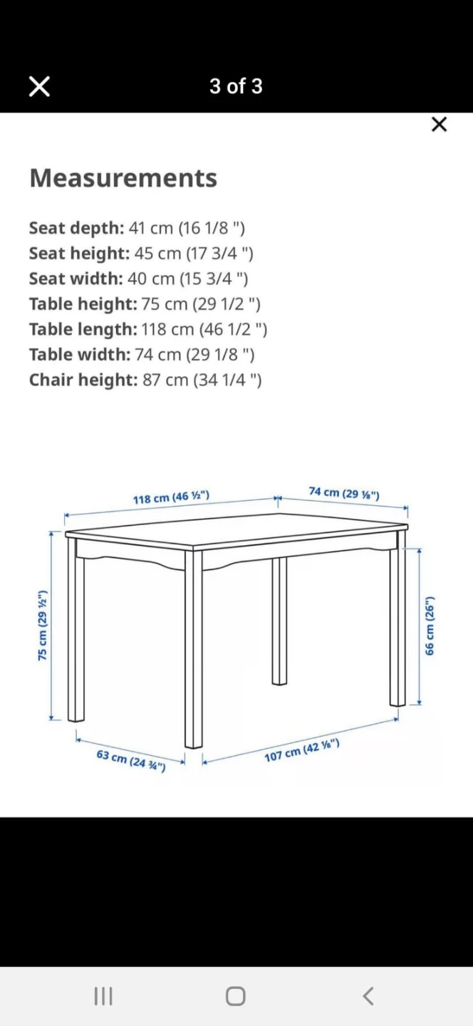 IKEA Solid Wood Dining Table Set with 4 Chairs - photo 5
