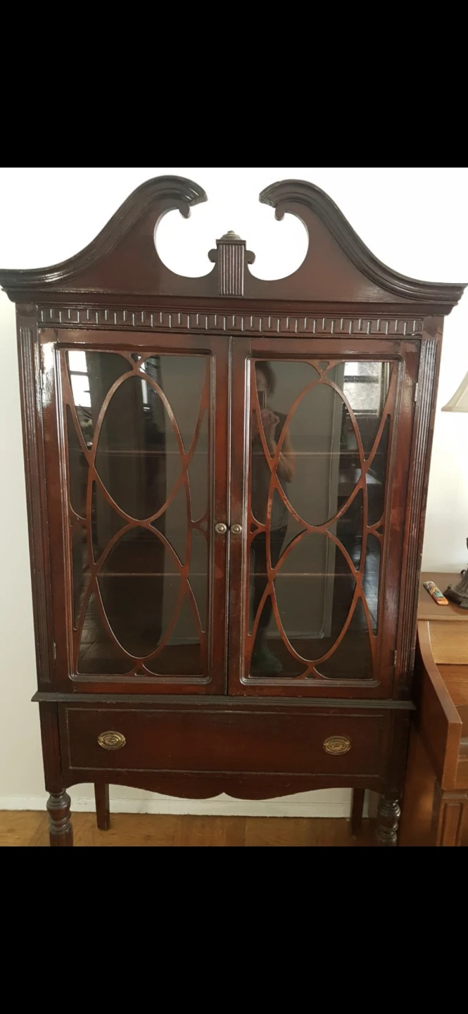 Antique China Cabinet with Glass Doors