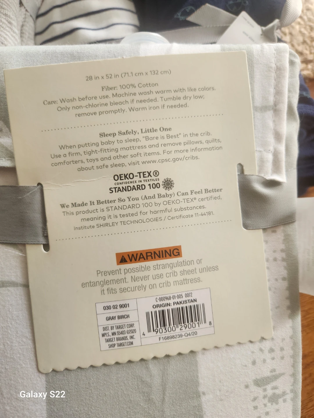 Cloud Island Crib Sheets & Swaddles - Gray Birch & Turtle Print - photo 3