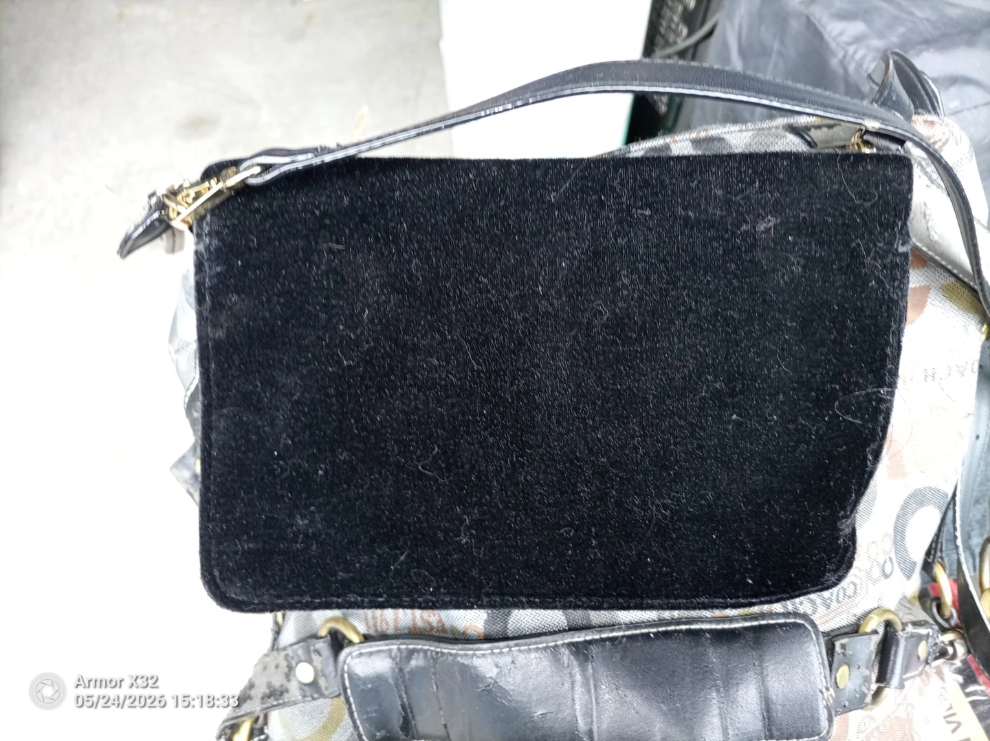 Victoria's Secret Black Velvet Studded Shoulder Bag - photo 4