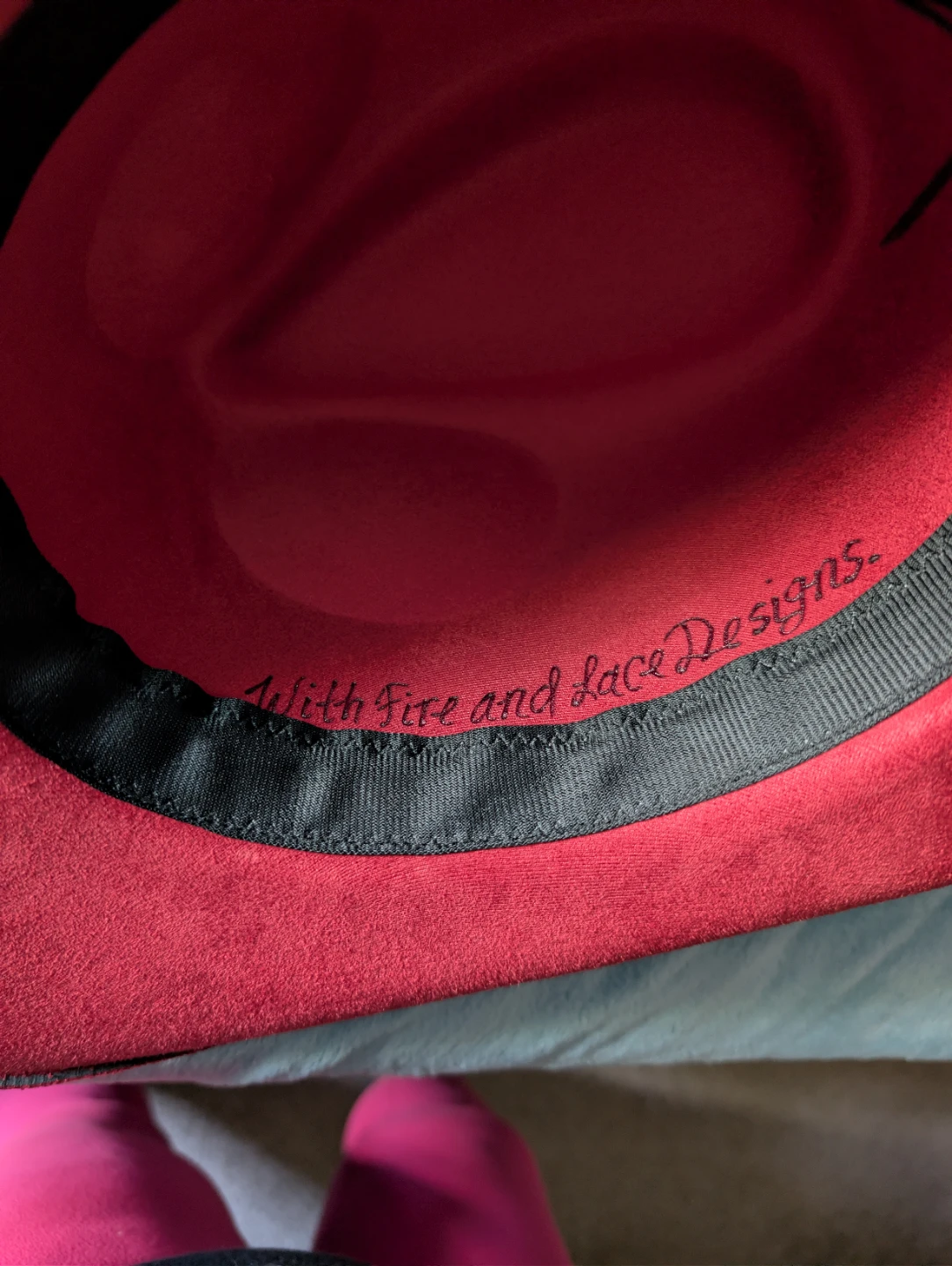 Red Cowboy Hat with engraved design - photo 4