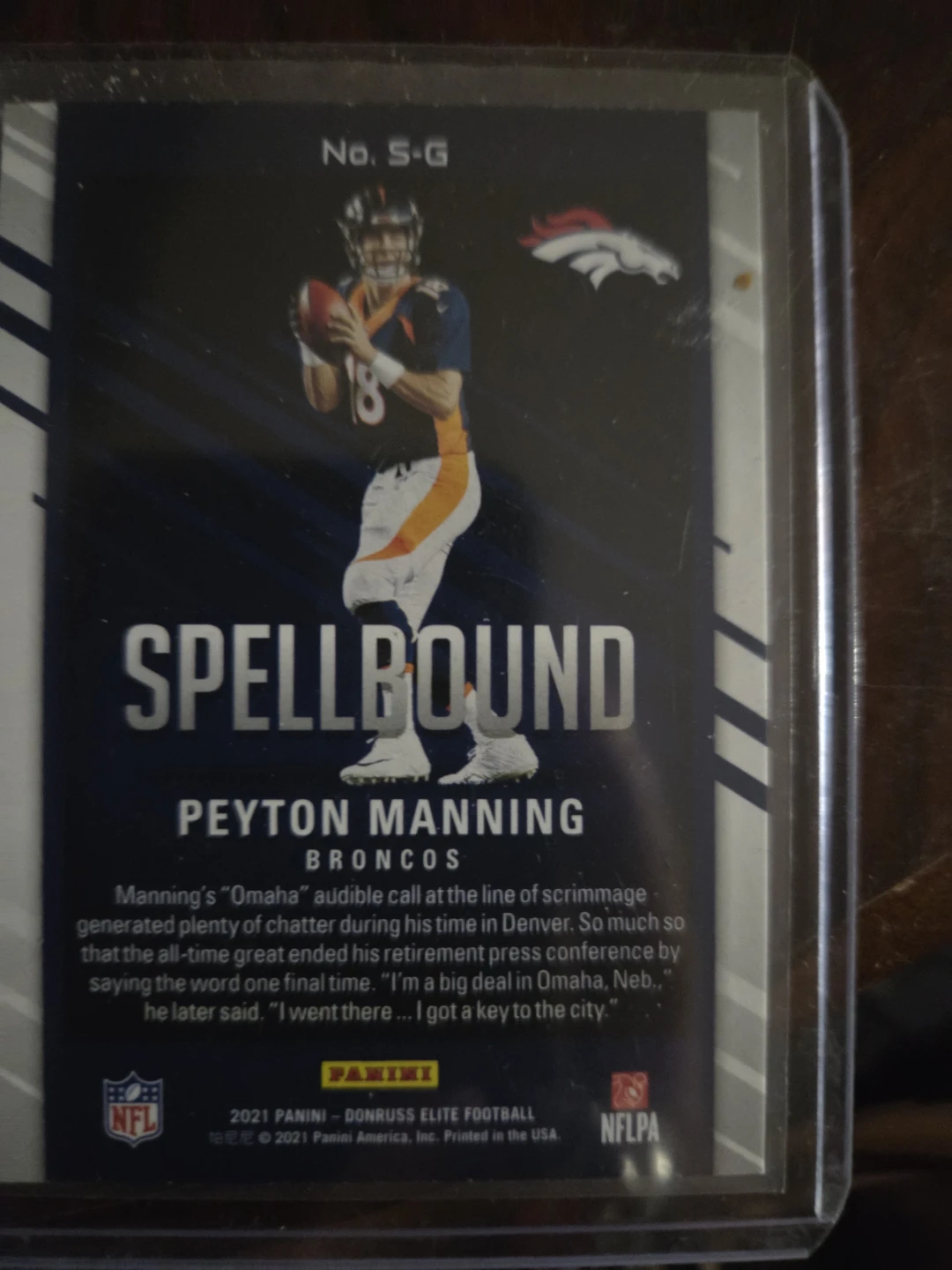 Peyton Manning Denver Broncos Spellbound Football Card - photo 2