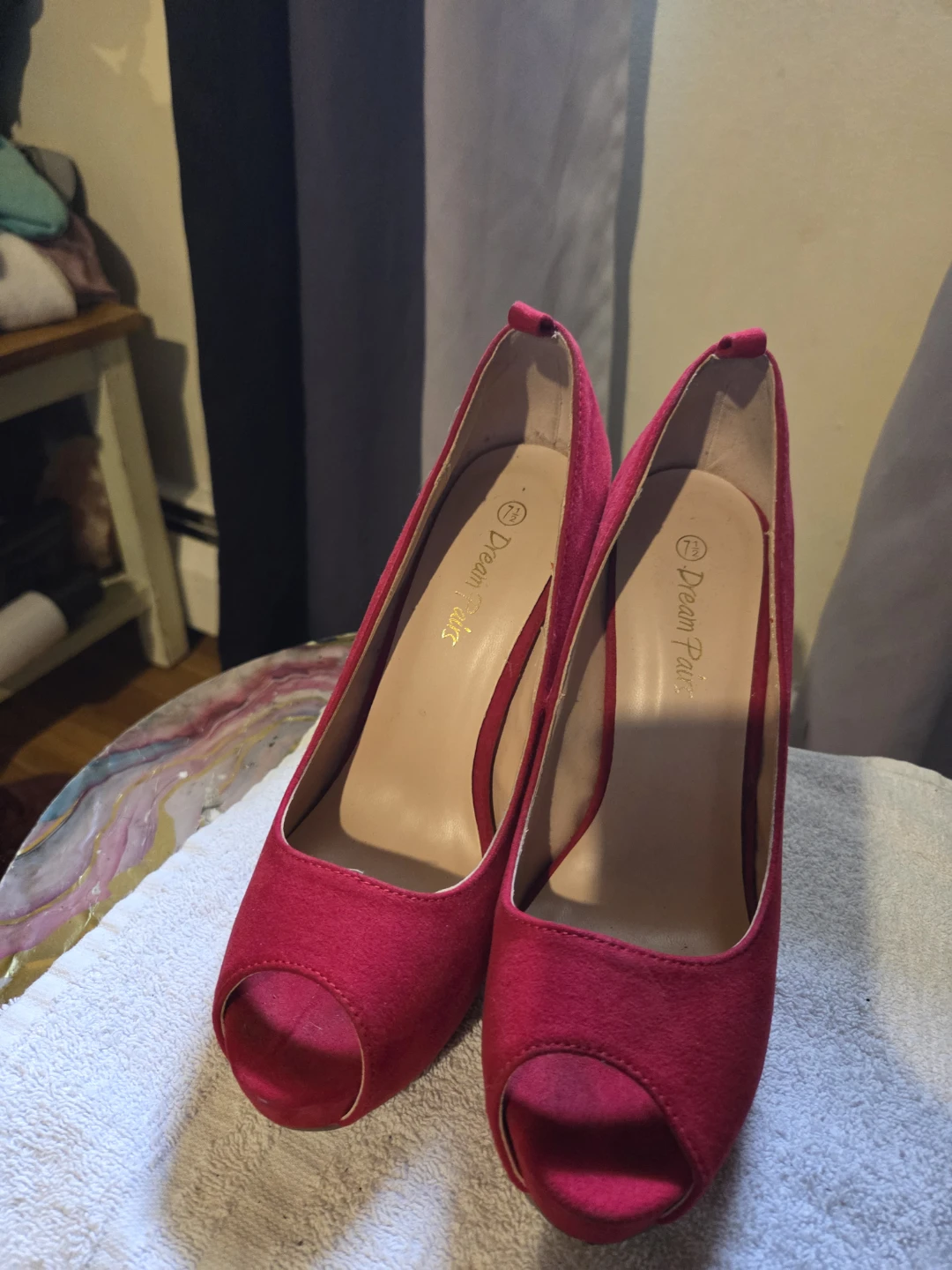 Dream Pairs Red Peep Toe High Heel Shoes - photo 2