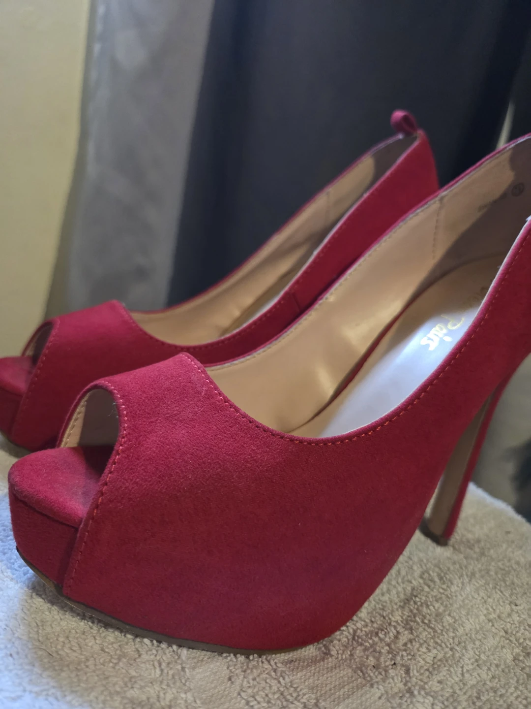 Dream Pairs Red Peep Toe High Heel Shoes - photo 5