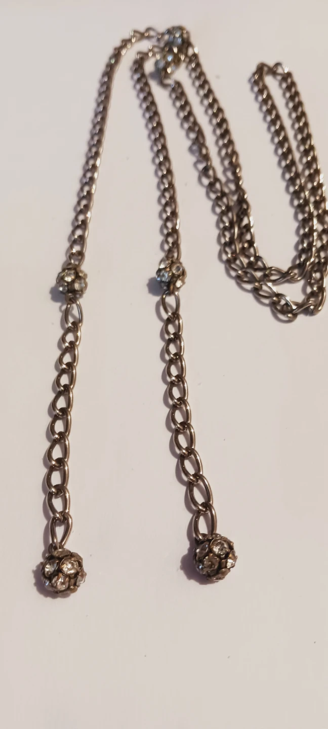 Cute Lariat Chain Necklace with Rhinestone Accents - photo 5