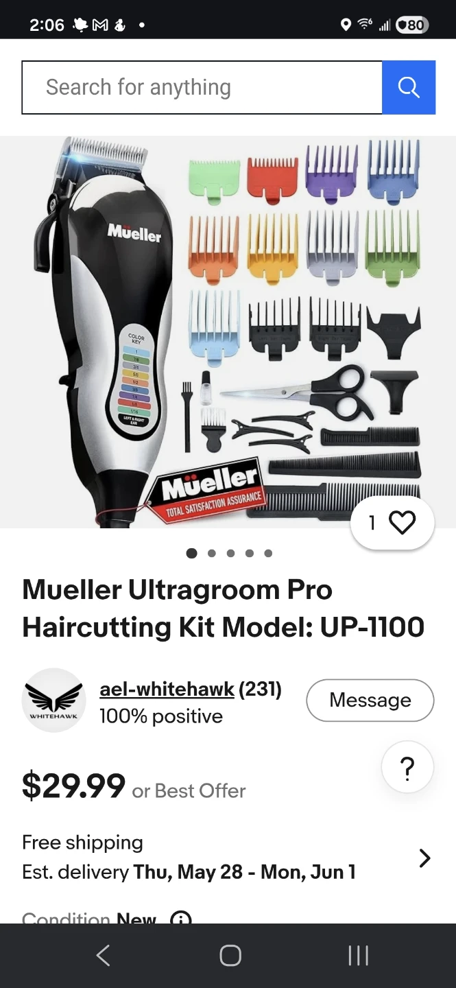 Mueller Ultragroom Pro Haircutting Kit Model UP-1100 - photo 2
