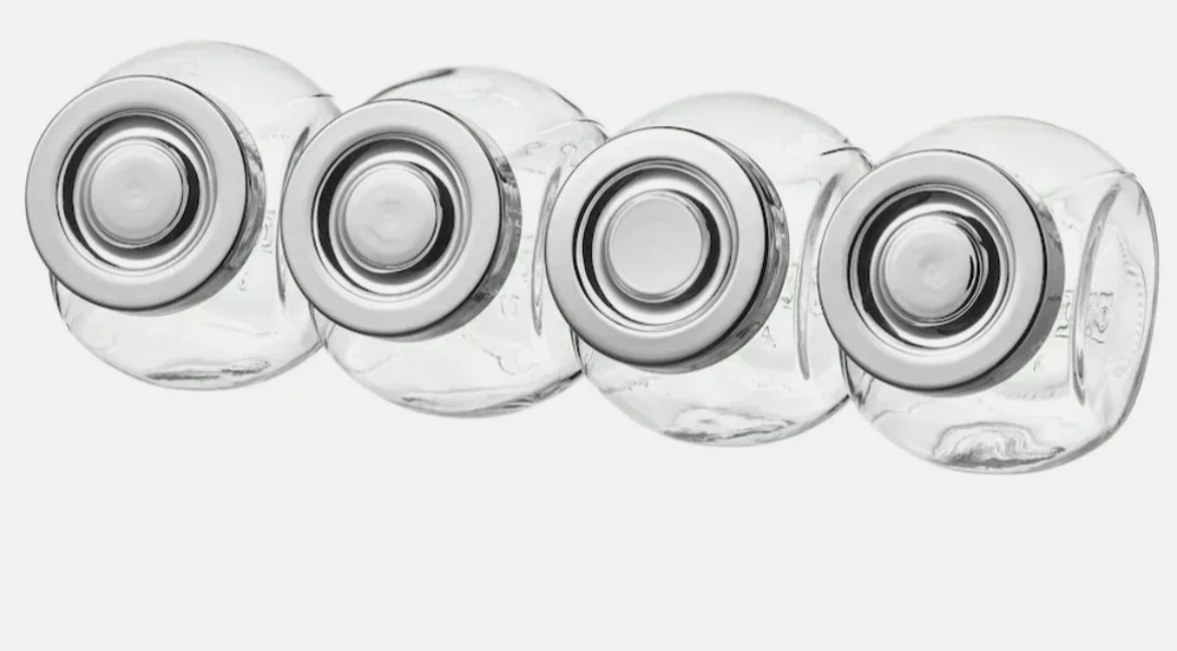IKEA RAJTAN 8 Glass Jars with Lids - Set of 4