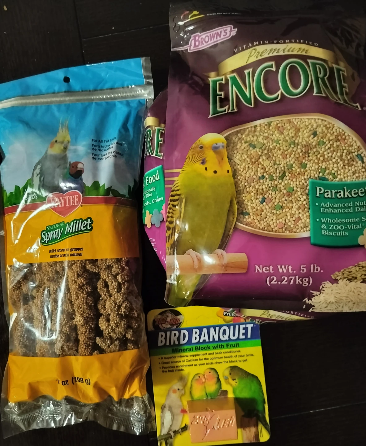 Brown's Encore Premium Parakeet Food & Kaytee Spray Millet