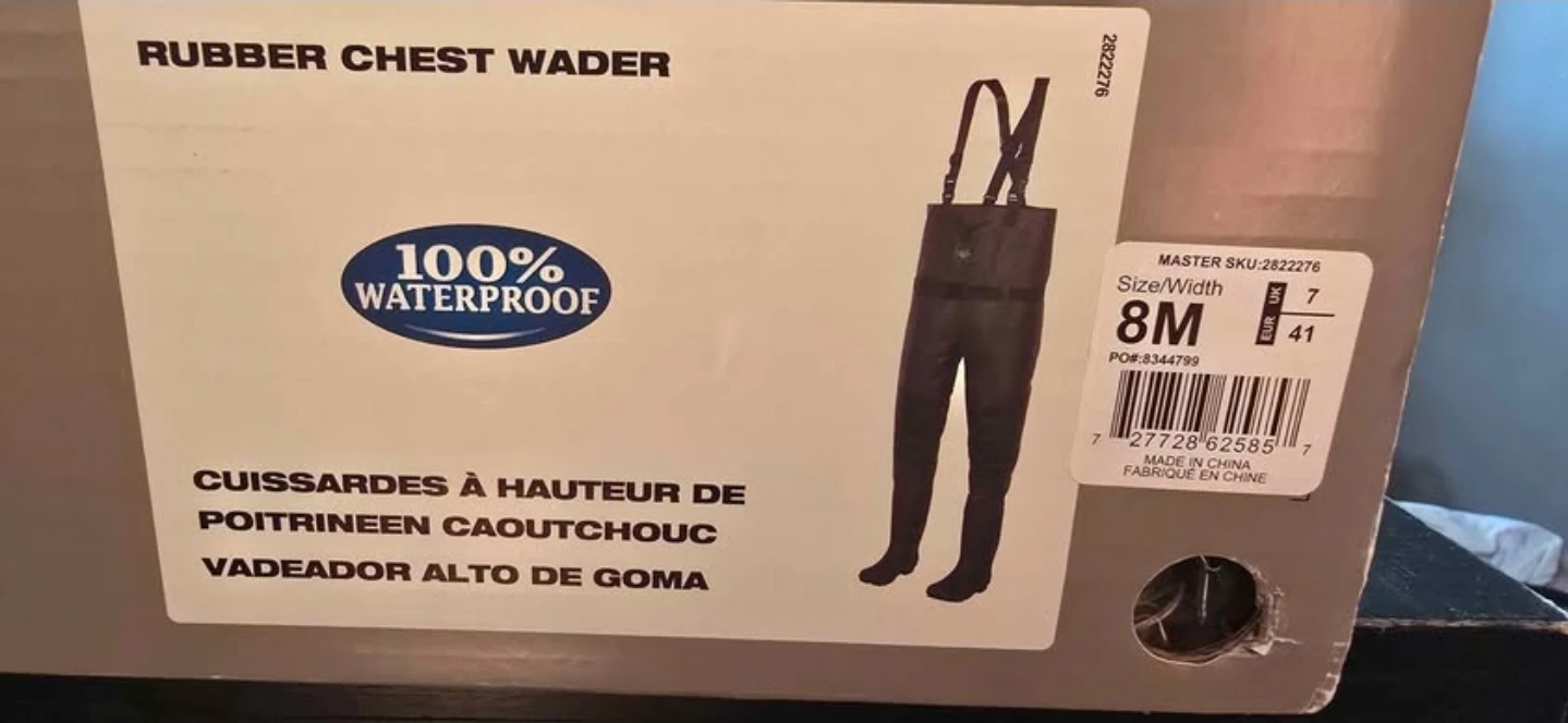 Rubber chest full leg and boot waders adult