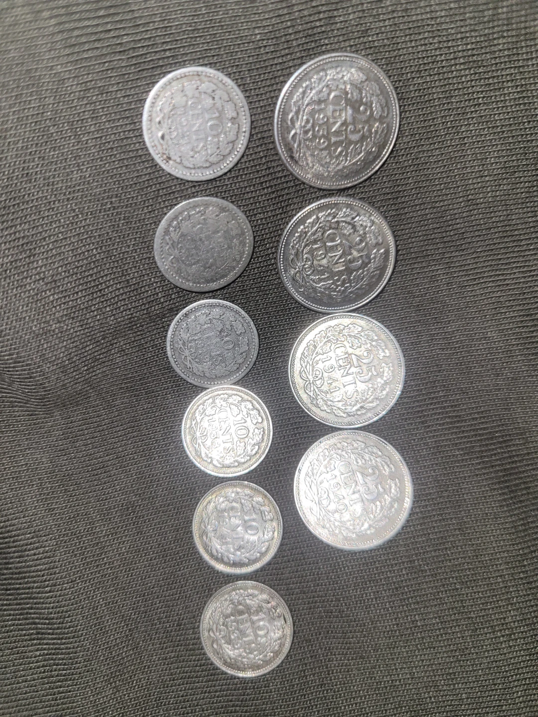 Silver Netherlands cents from 1940s - photo 2