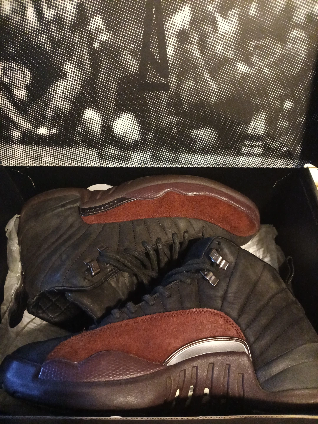 Air Jordan 12 Retro SP "A Ma Maniére" Black Burgundy Size 8.5