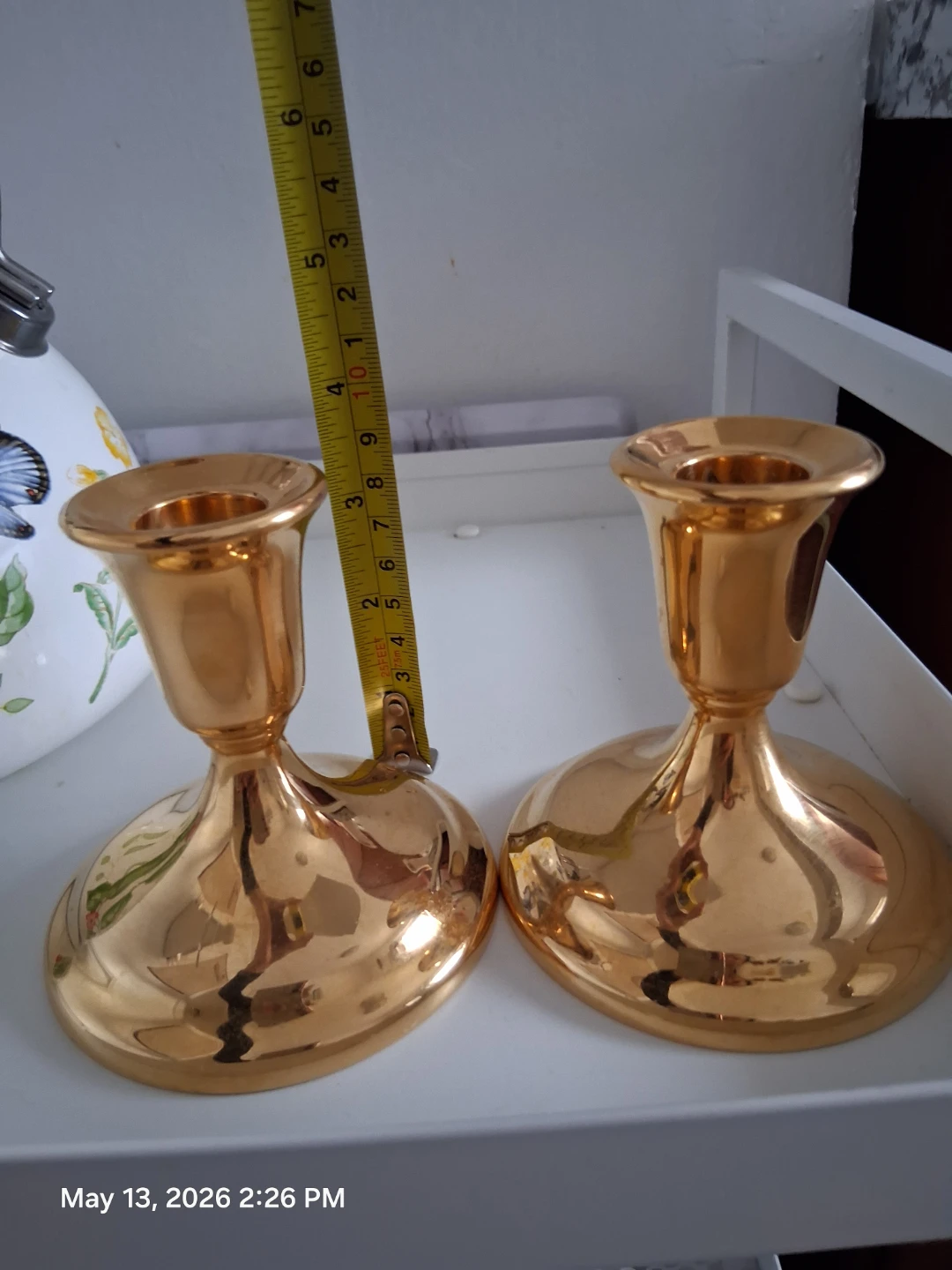 Set of 2 Gold-Plated Candlesticks - photo 3
