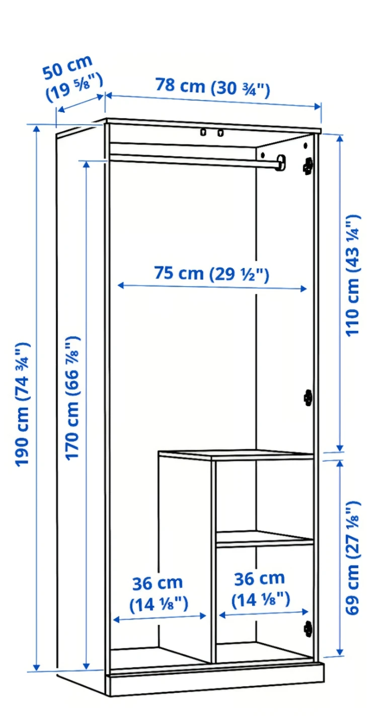 White Wardrobe with Doors - photo 2