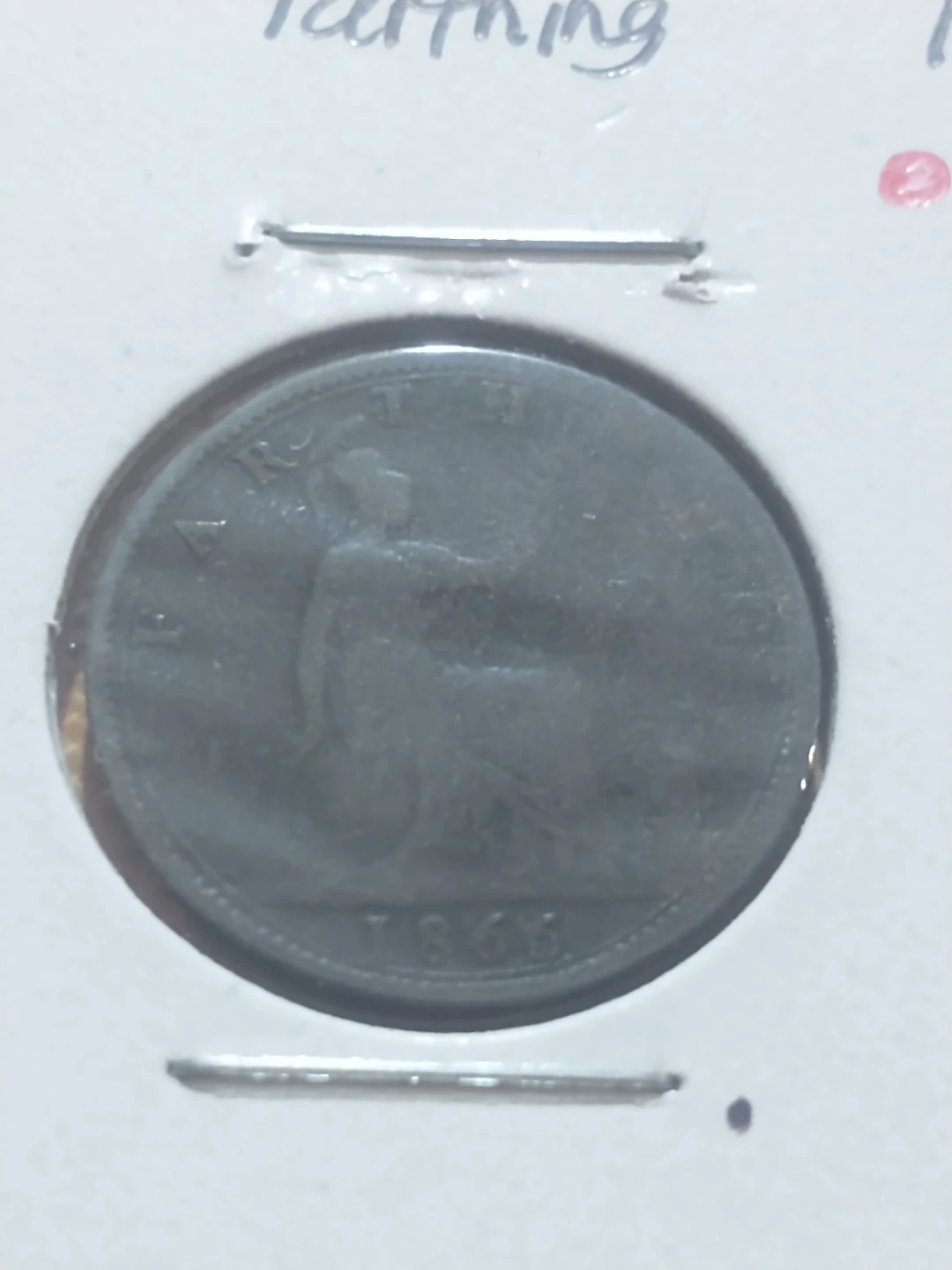 1866 Victoria English Farthing Coin