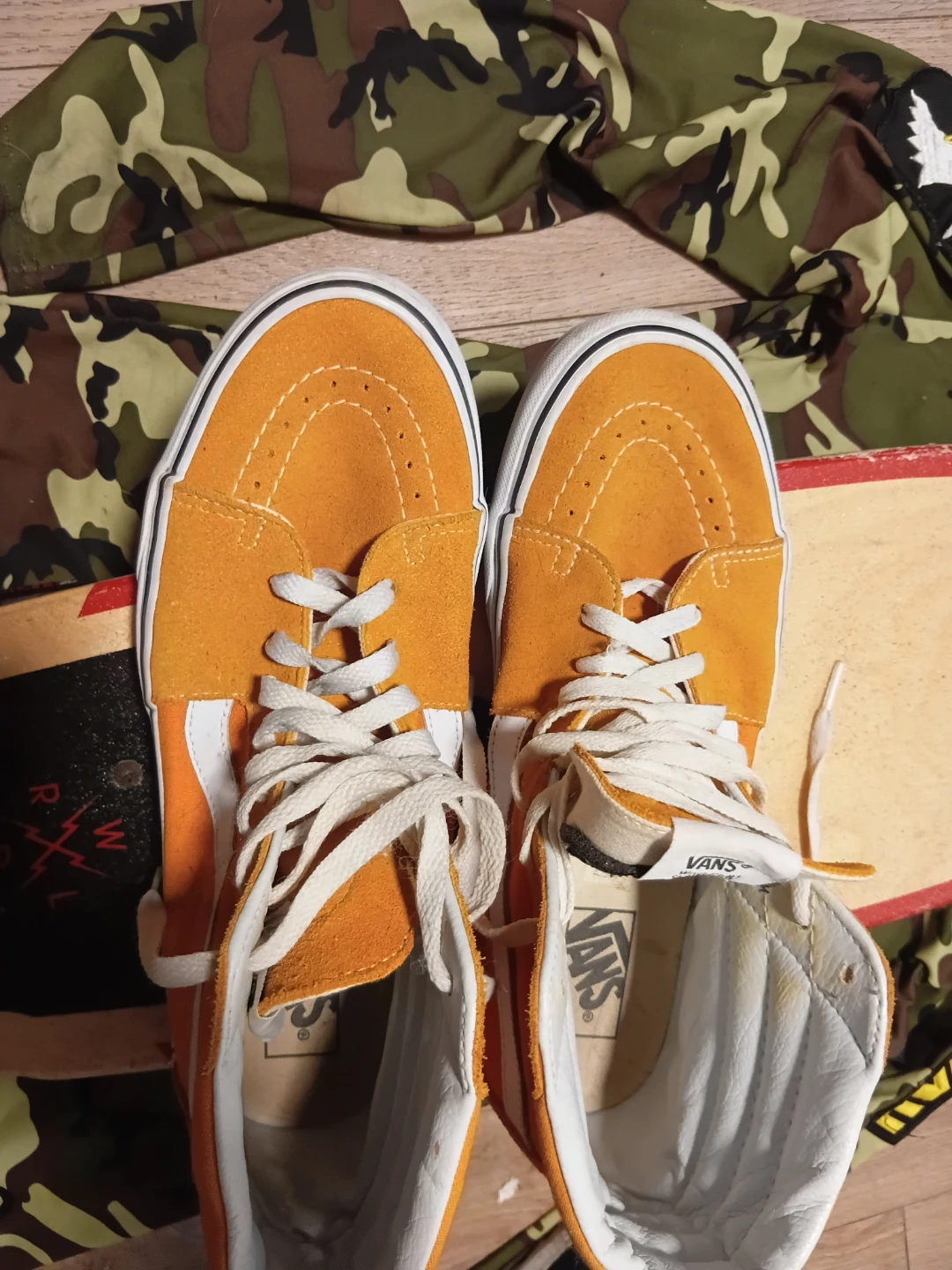 Vans SK8-Hi Orange Suede Skate Shoes