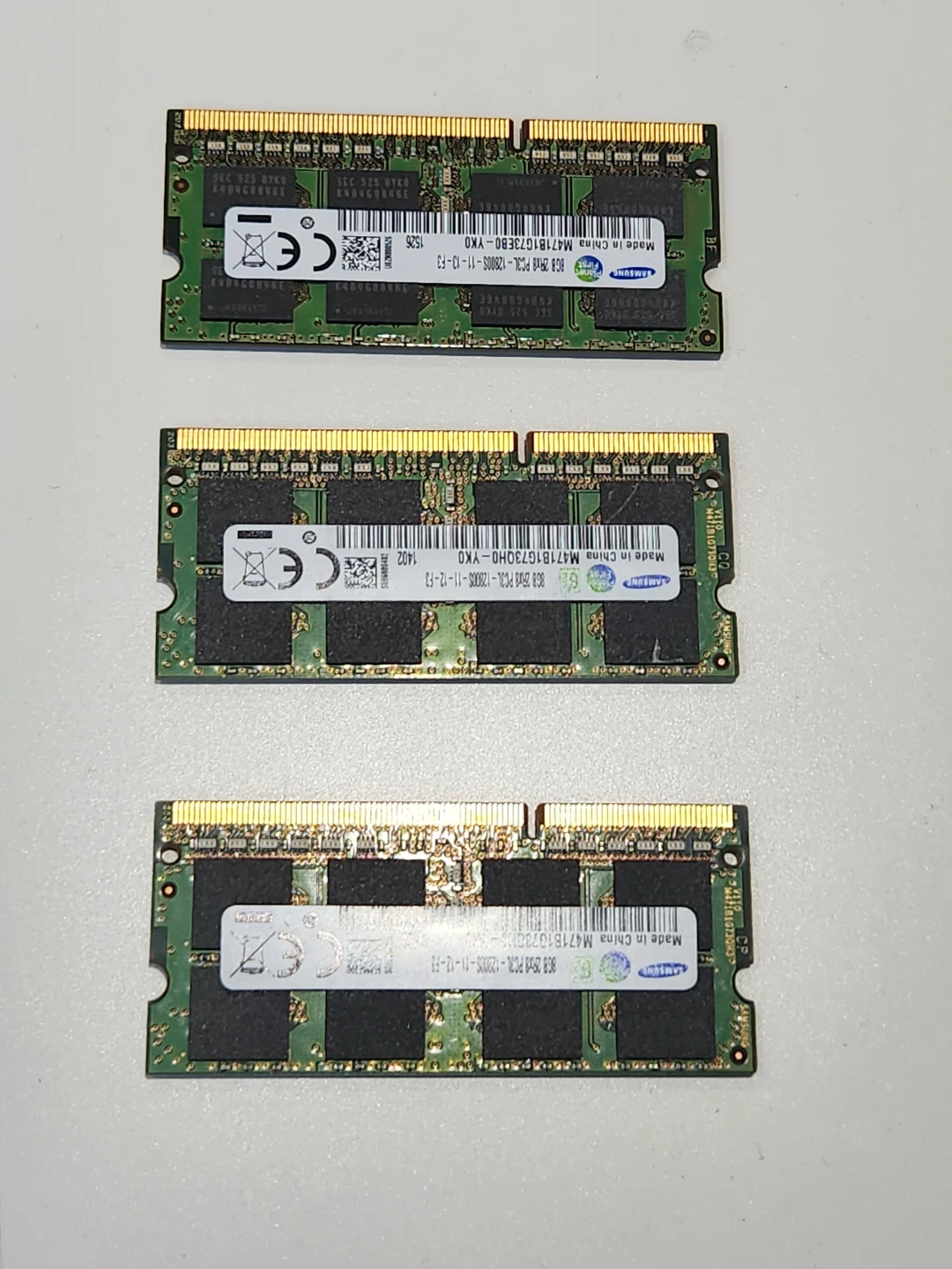 3x Samsung 8GB DDR3 Laptop RAM Modules