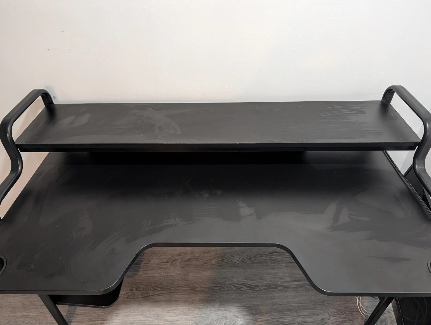Black Gaming Desk with Monitor Shelf - photo 2