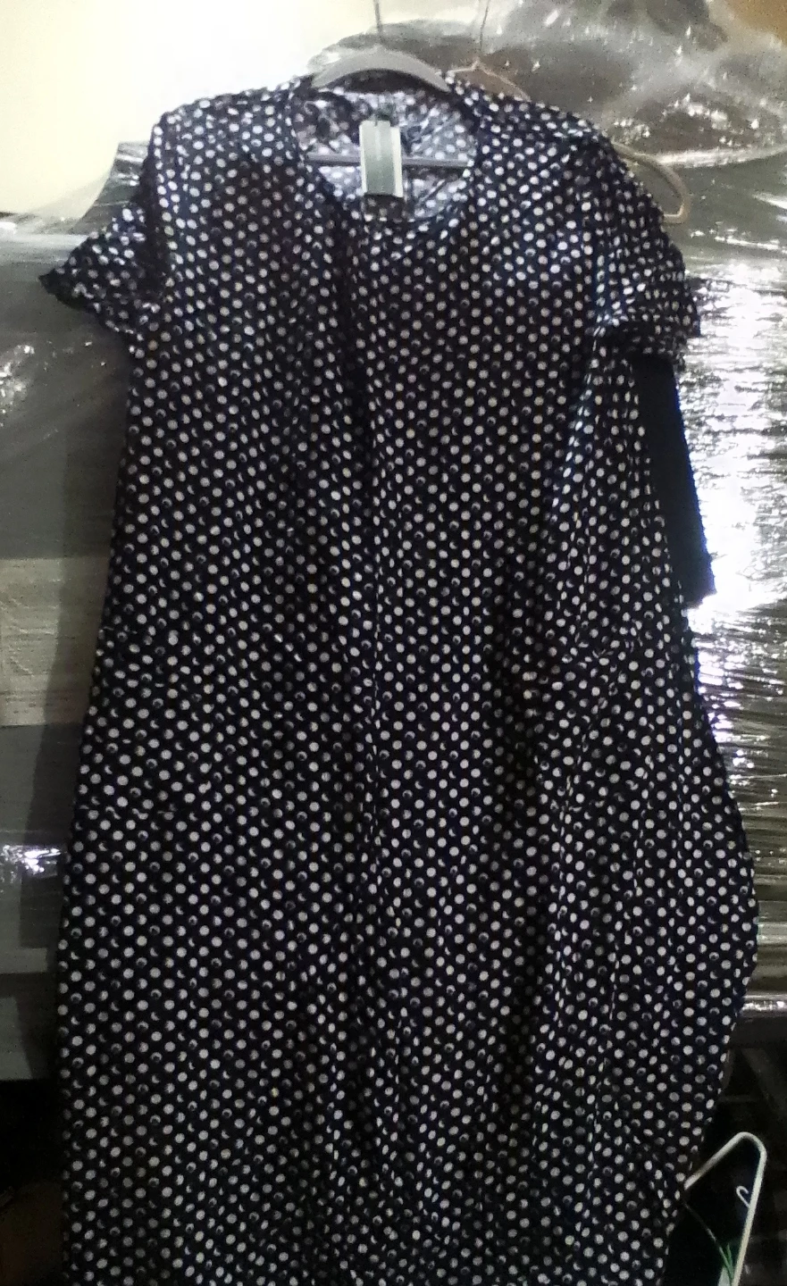 Navy Blue Polka Dot Maxi Dress